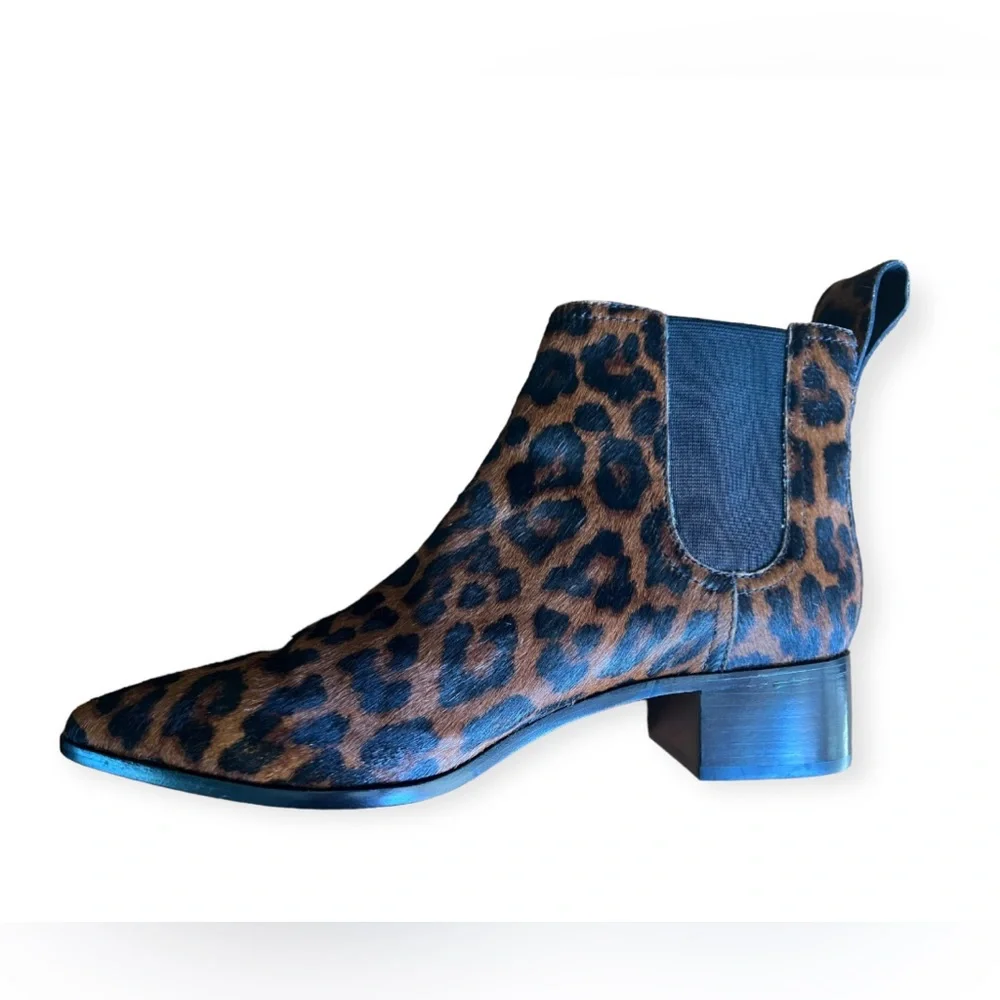 Loeffler Randall Women’s Booties Nellie Leopard Print Calf Hair Brown Boots 9.5 - Picture 9 of 12